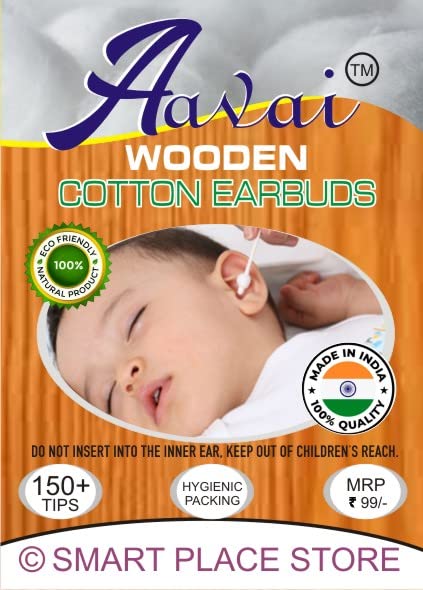 Aavai™ Natural Eco-Friendly Bamboo Cotton Swabs - 400 Pcs (4 Pack) - 100% Biodegradable Cotton Buds for Makeup, Baby Care & Home Cleaning