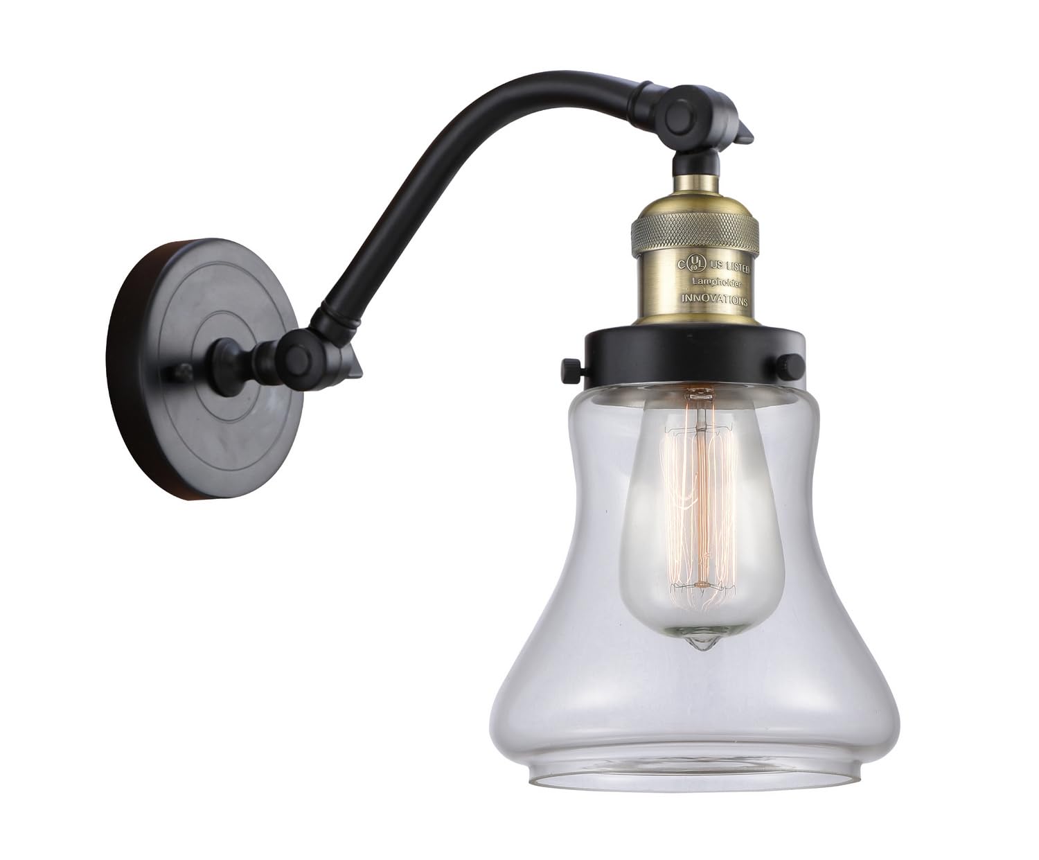 515-1W-BAB-G192 Vintage LED Bare Bulb with 1-Light Cord Set in Black Antique Brass - Perfect for Industrial Pendant Lighting, Cafe Decor & Edison Bulb Fixtures