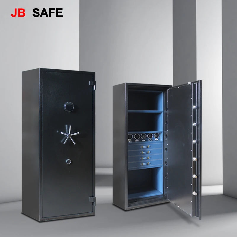 Premium JB Large Watch Winder & Fireproof Jewelry Safe - 4 Spacious Jewelry Drawers & 5 Automatic Watch Winders | Perfect for Watch Collectors & Jewelry Storage at Home or Office