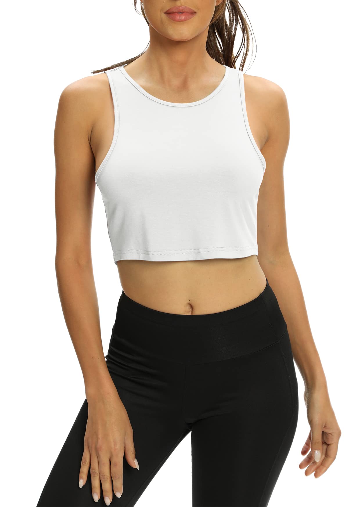 Women's Mippo Crop Top - Cute Sleeveless Yoga Tank Top for Athletic Gym Wear | Perfect for Workouts, Yoga & Summer Fashion