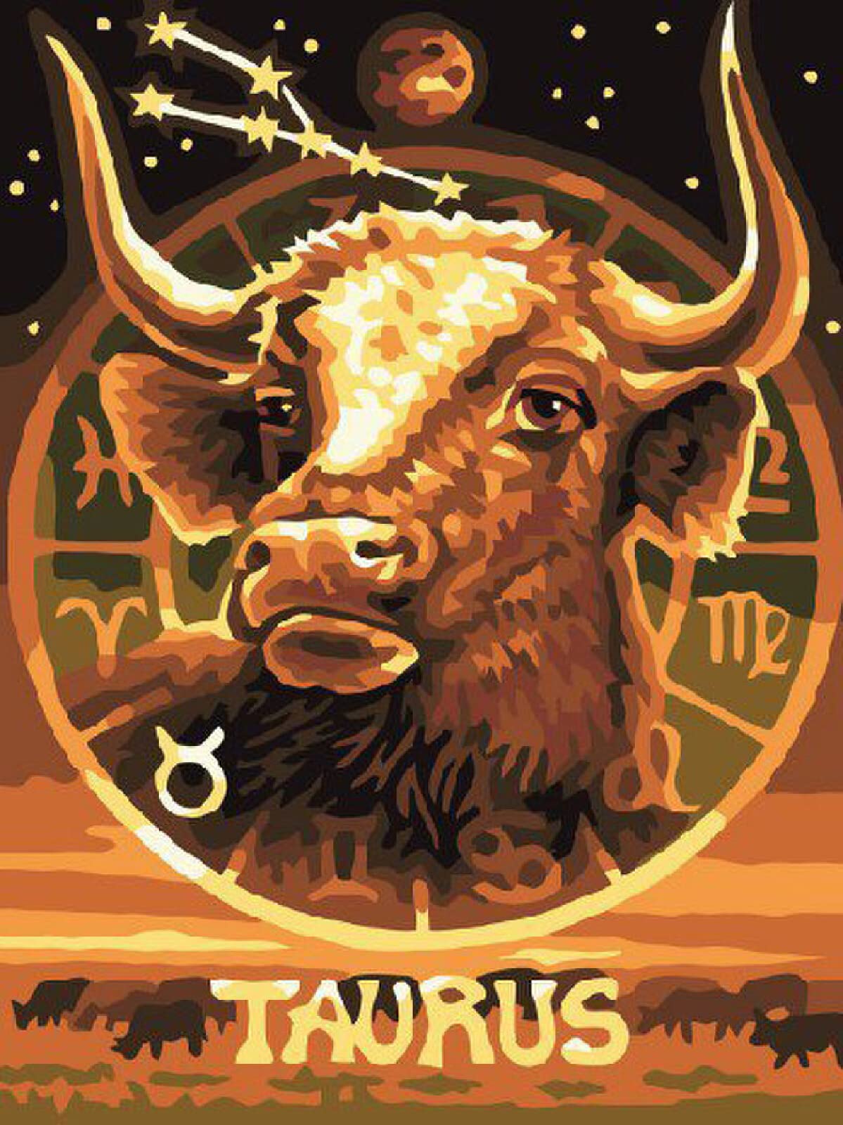 5D Diamond Painting Kit by Number - Zodiac Taurus Constellation DIY Cross Stitch Art with Round/Square Crystals | Home Wall Decor, Gift for Craft Lovers, Relaxation & Stress Relief Activity