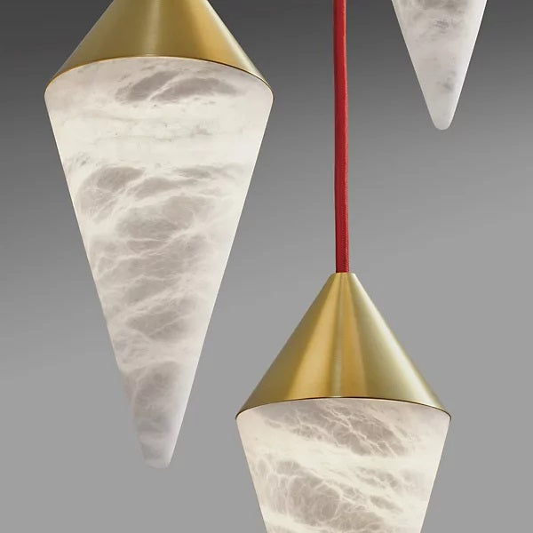 Merlin Hannah Alabaster Chandelier - Elegant Crystal Ceiling Light Fixture for Dining Room, Living Room & Bedroom Lighting