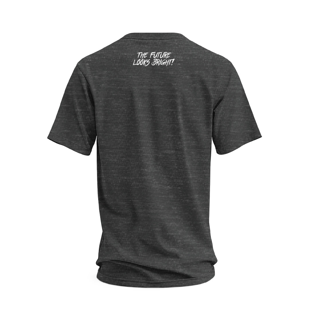 Future Looks Bright Charcoal Grey Business Is War Motivational Short Sleeve T-Shirt for Men - Casual Workout & College Campus Wear