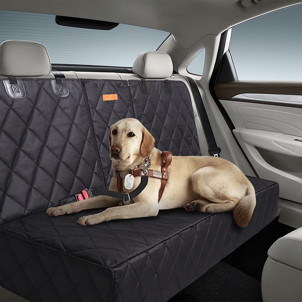 GoBuyer Universal Dog Car Seat Cover Protector - Non-Slip Pet Seat Liner for Back/Rear Seats with ISOFIX Compatibility & Velcro Openings | Perfect for SUV, Sedan, and Road Trips with Pets