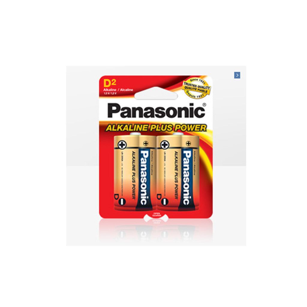 Panasonic D Alkaline Plus Batteries - Long-Lasting Power for Flashlights, Toys, and Electronics - High-Performance Batteries for Home & Office Use