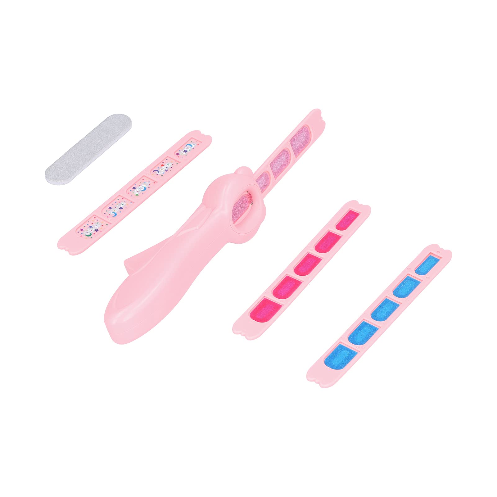 EXCLUZO Nail Stamper Machine Set - Round Corner Nail Art Stickers Kit for Girls, DIY Glitter Nail Decals, Durable Home Manicure Toys for Kids | Perfect for Birthday Gifts, Party Favors & Nail Art Practice