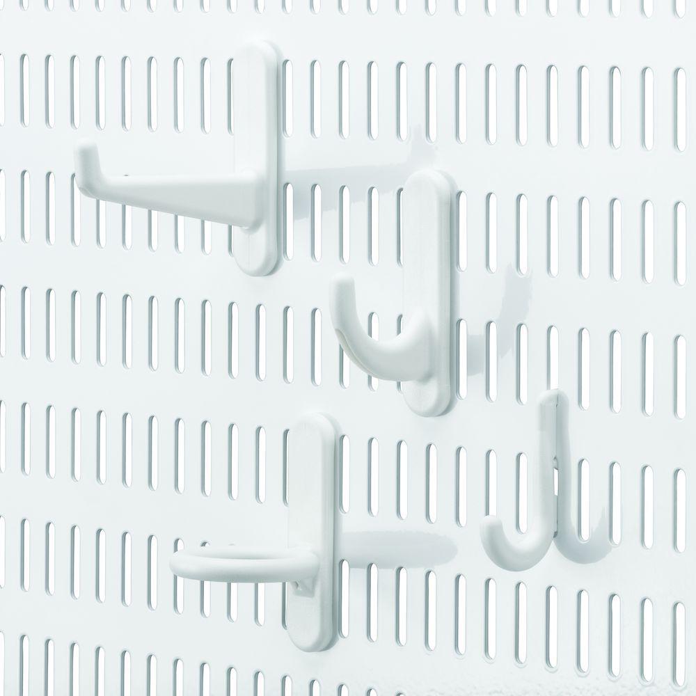 Elfa Storing Board Hooks 12 Pack White - Heavy Duty Wall Hooks for Organizing Kitchen, Bathroom, Garage & Closet Storage - Space Saving Solution for Hanging Tools, Utensils & Accessories