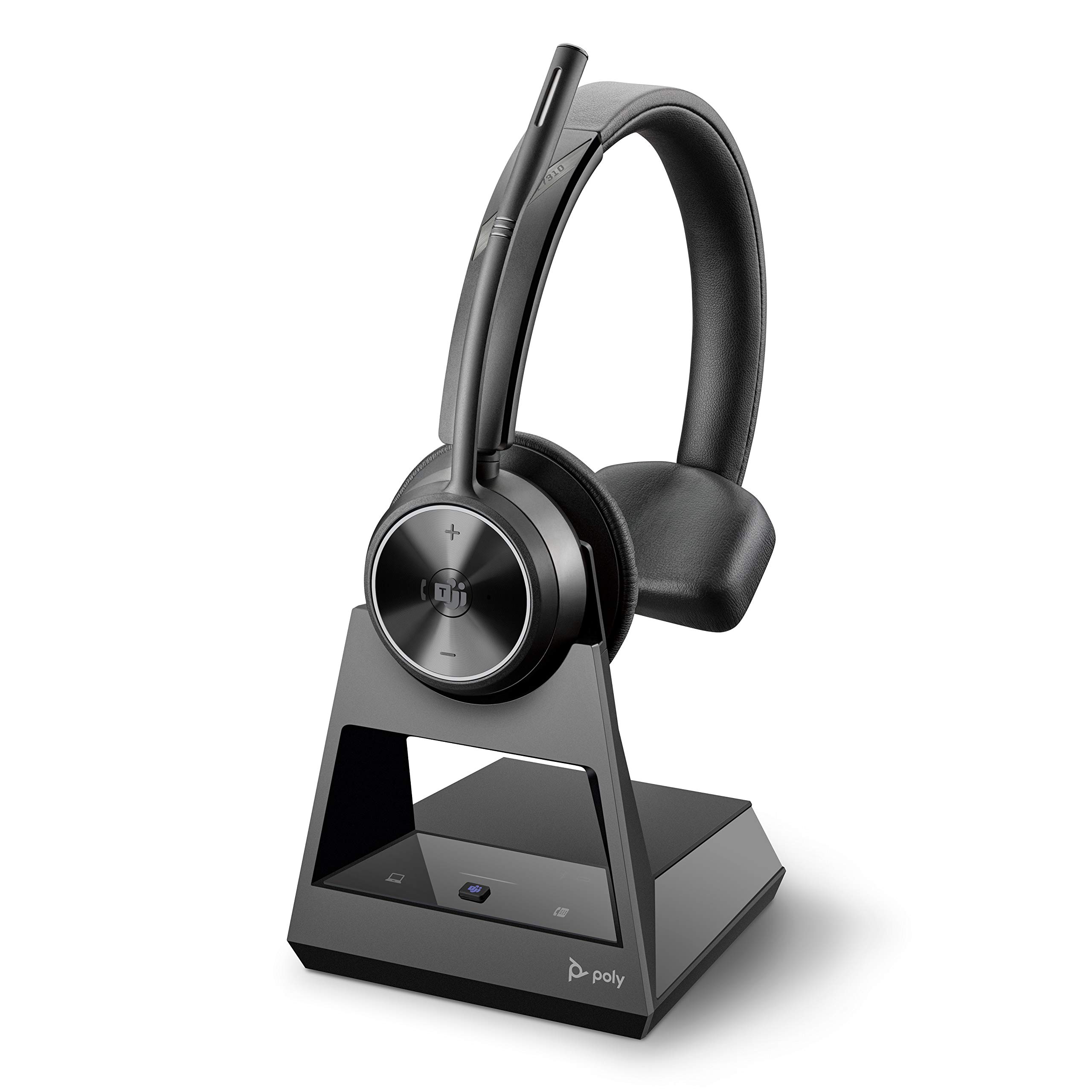 Poly Savi 7310-M Ultra-Secure Wireless DECT Headset System - Microsoft Teams Certified | Noise-Canceling Office Headset for Clear Calls | Perfect for Remote Work, Call Centers & Video Conferencing