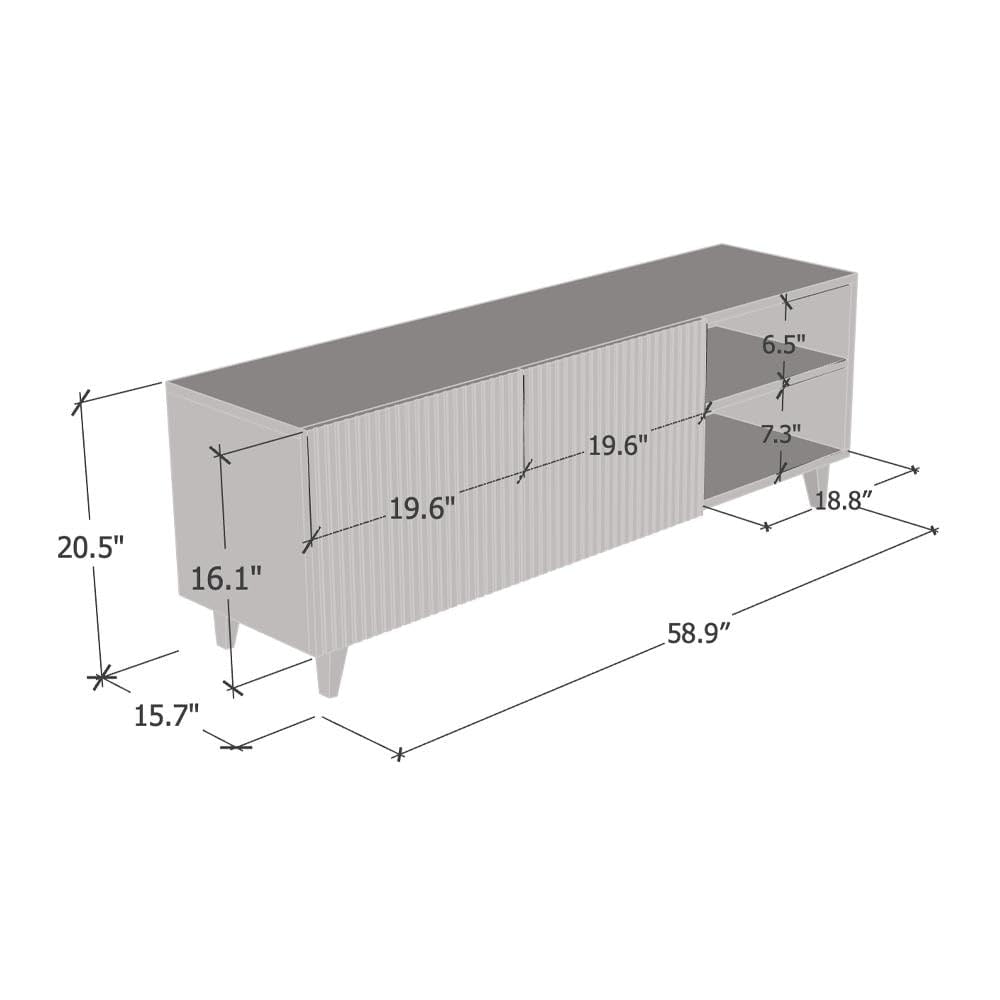 Modern Freestanding TV Stand with Storage Cabinets - 65