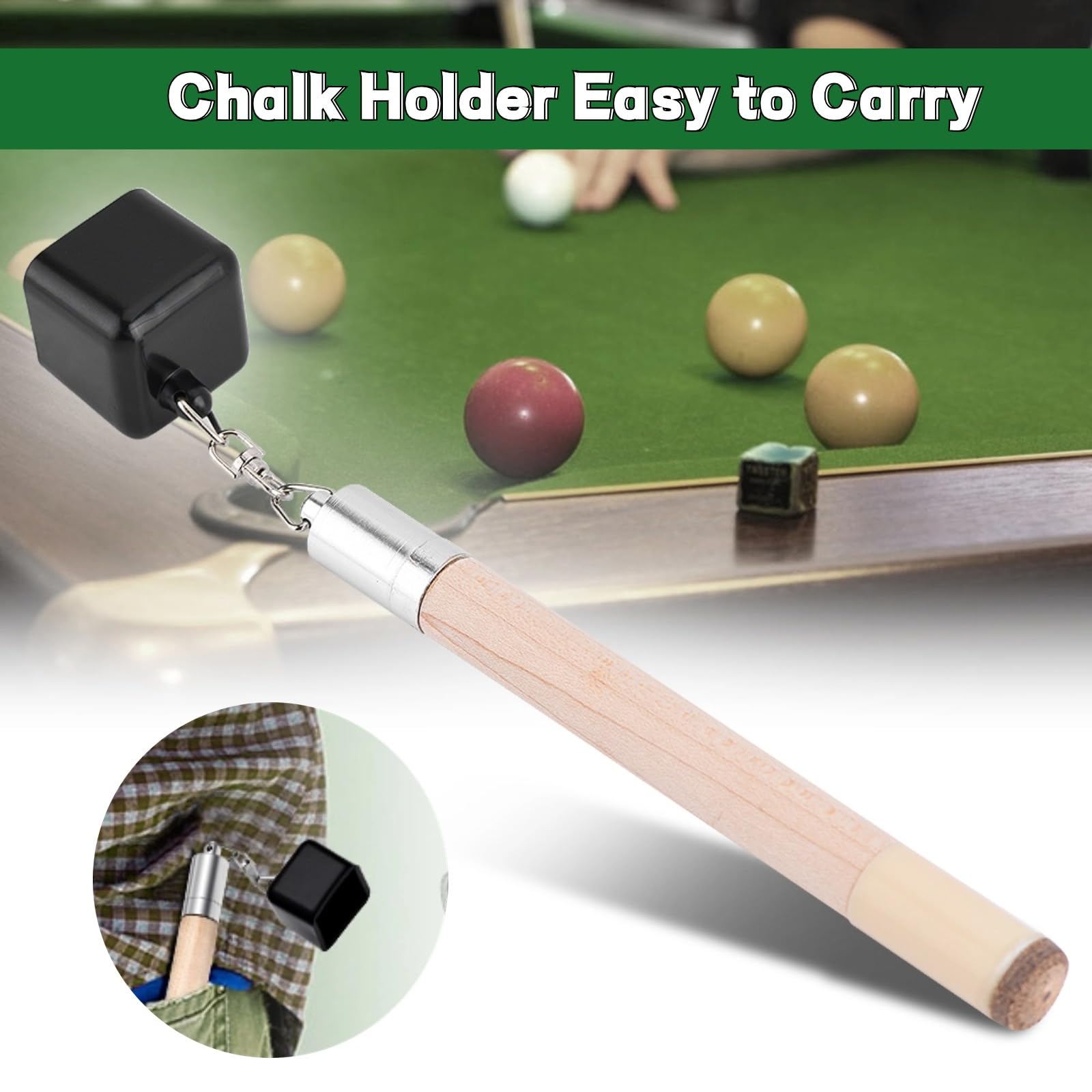 VGEBY 2-in-1 Pocket Pool Chalk Holder & Snooker Pricker Tool - Portable Chalk Box for Billiards Accessories - Perfect for Pool Halls, Home Game Rooms & Professional Tournaments