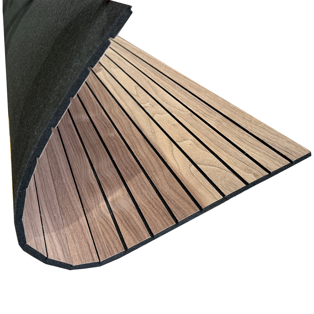 Flexible Acoustic Wood Slat Wall Panel - Walnut Veneer 2700mm x 600mm Slim Design for Home Theater, Office & Studio Soundproofing