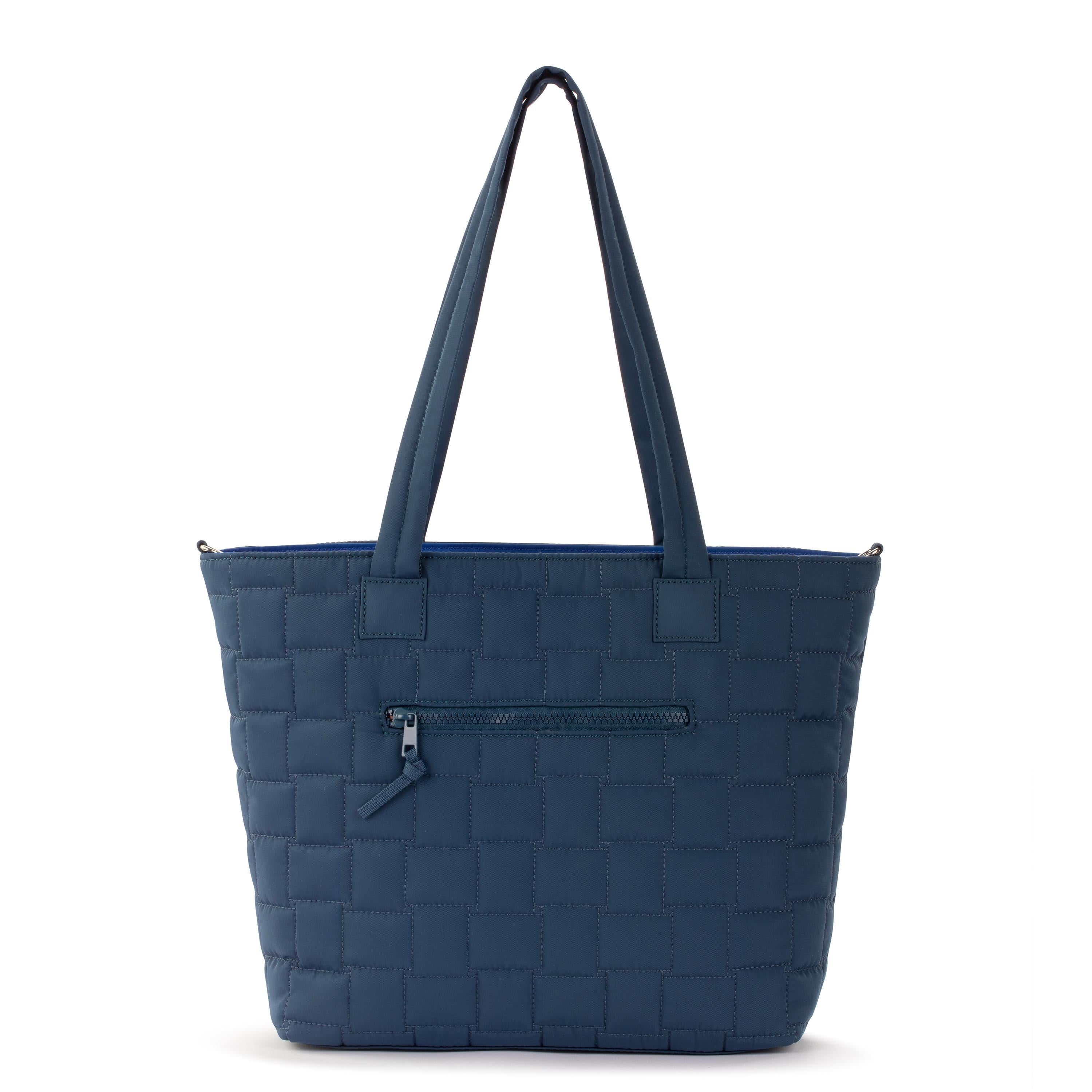 Willow Shoulder Tote Bag - Eco-Friendly Twill Fabric in Indigo Woven Quilted Design - Perfect for Work, Travel & Everyday Use