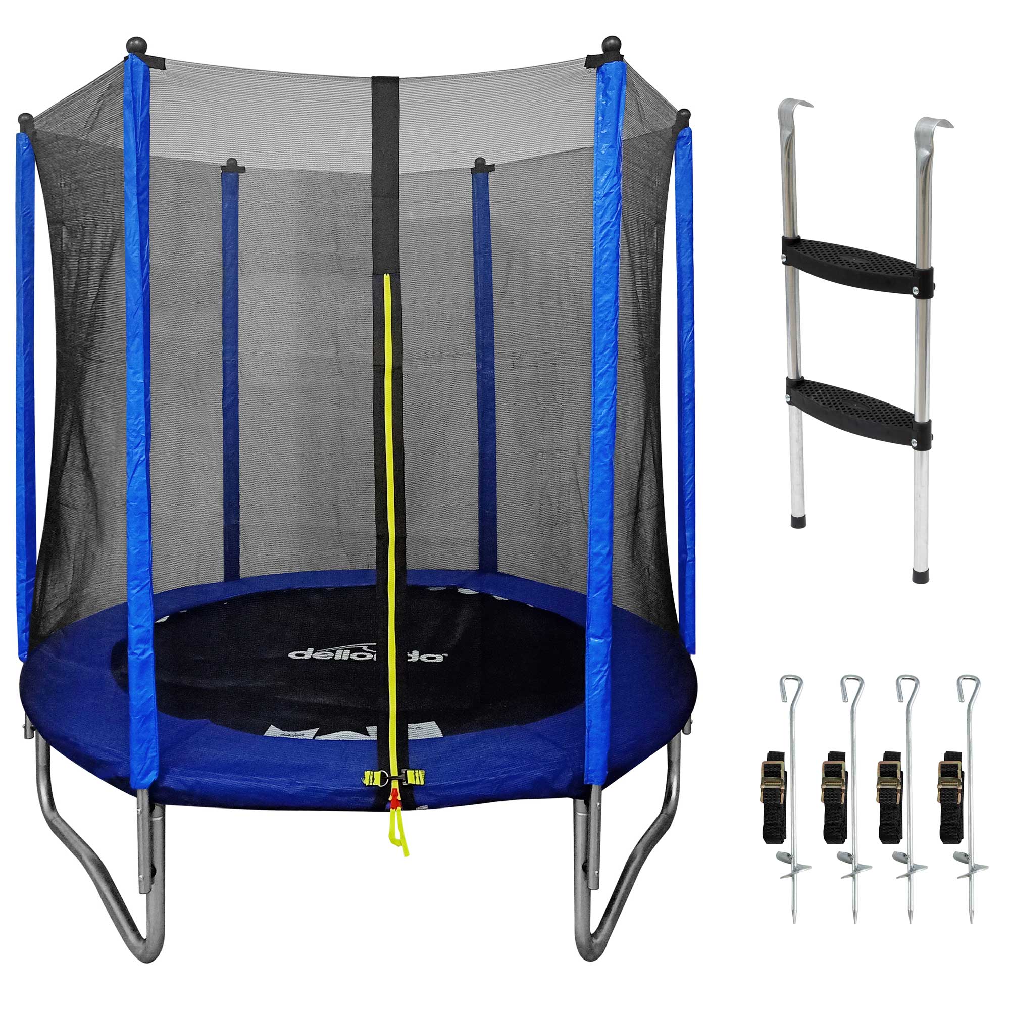 6ft Heavy Duty Outdoor Trampoline for Kids with Safety Enclosure Net - Includes Anchors & Ladder DL92 | Durable Backyard Bounce Toy for Children's Playtime, Exercise & Family Fun