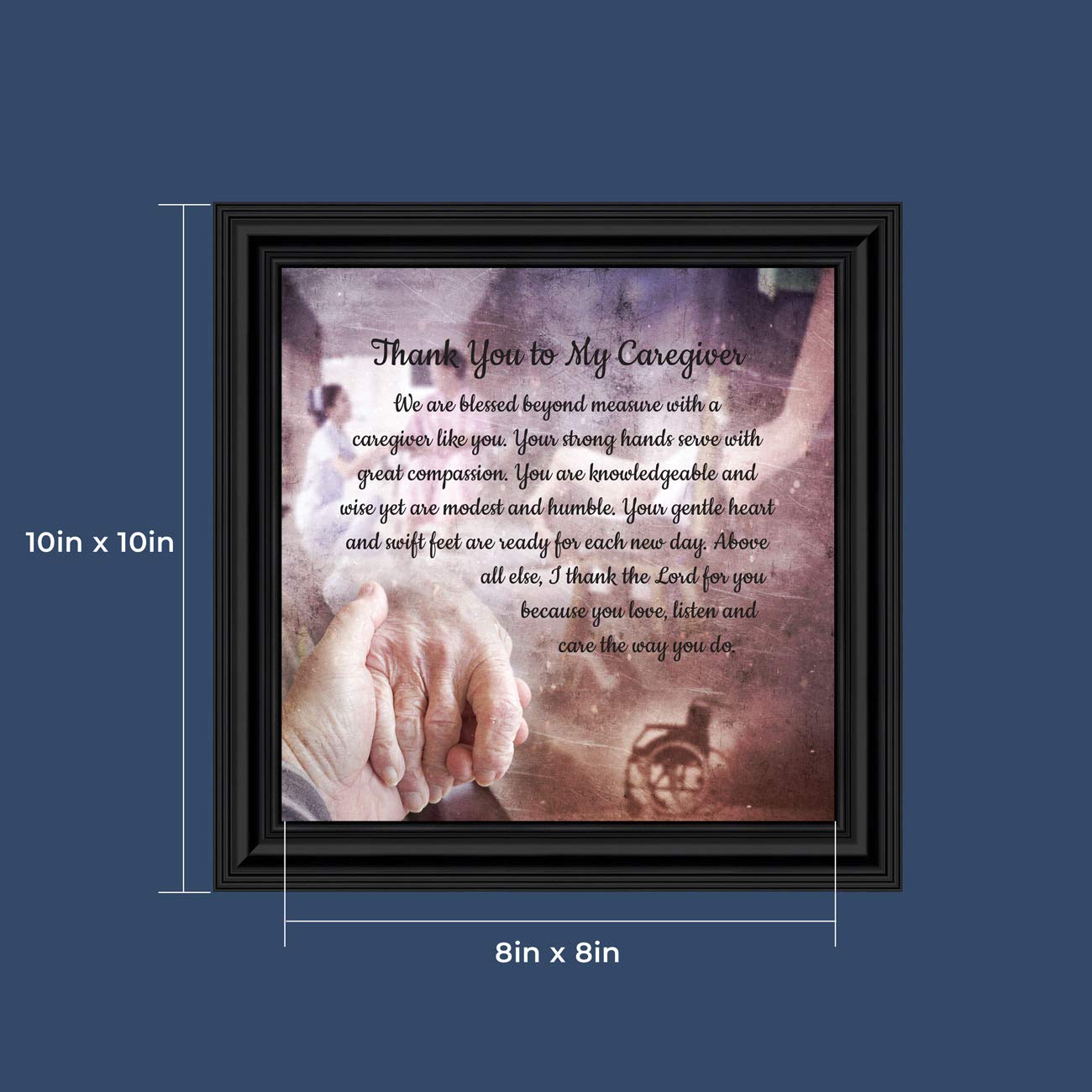 Crossroads Home Décor Thank You to My Caregiver - Thoughtful Gifts & Inspirational Picture Frame (8671B) - Perfect for Nurses, Doctors, Healthcare Workers & Caregivers Appreciation