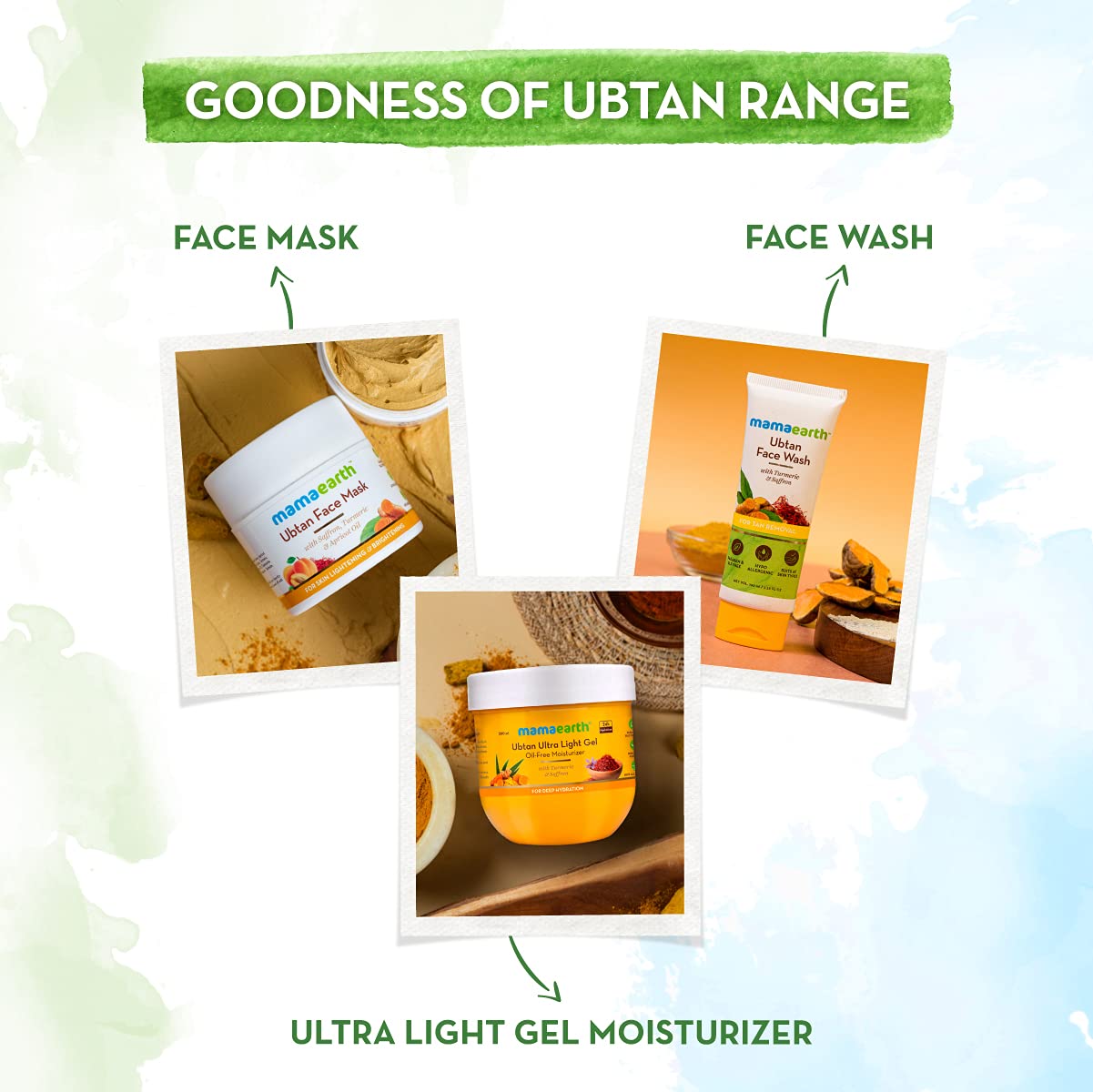 Mamaearth Ubtan Face Cleansing Milk with Turmeric & Saffron - Gentle Daily Cleanser for Glowing Skin - 100ml - Perfect for Morning & Night Skincare Routine