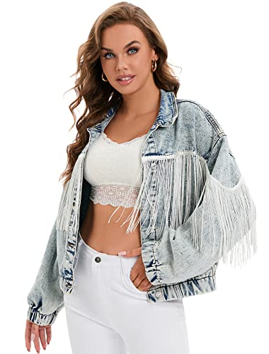 Acid Blue Washed Bomber Jacket