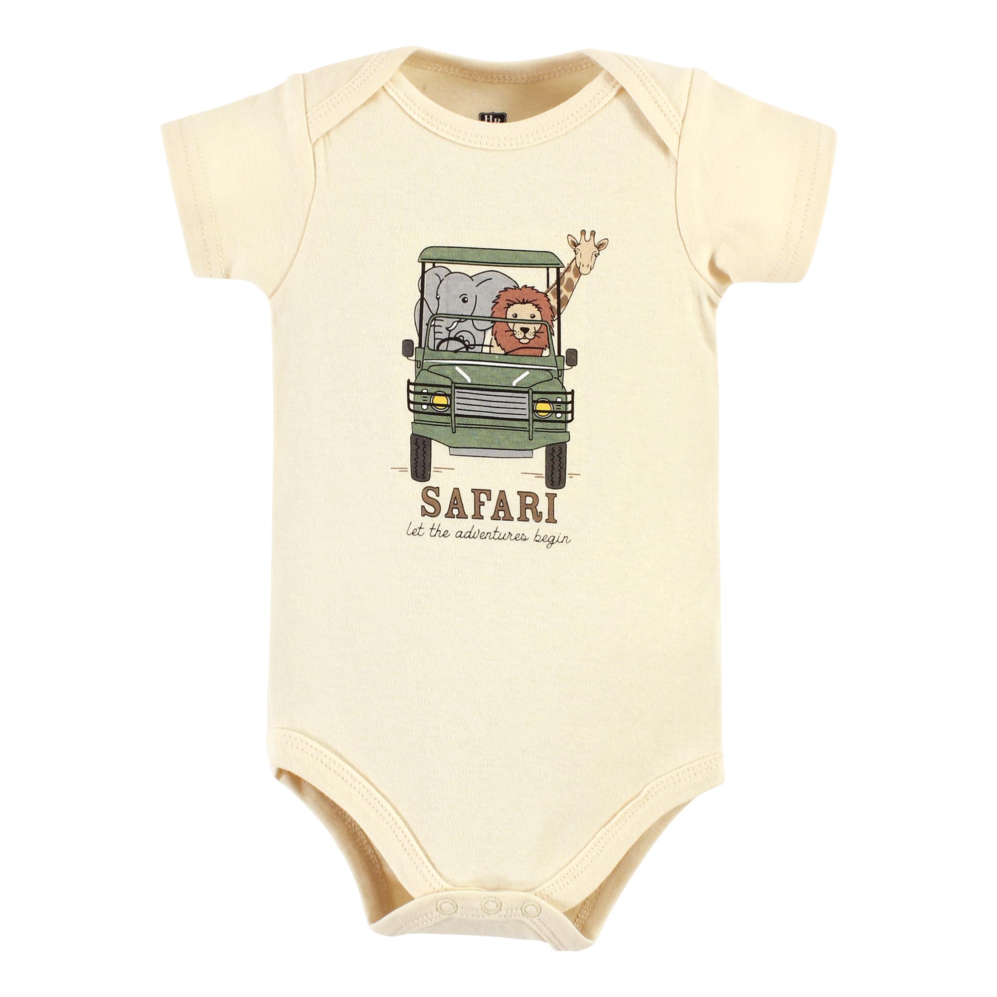 Hudson Baby Unisex Cotton Bodysuits - Going On Safari 3-Pack (0-3 Months) | Soft & Comfortable Onesies for Newborns | Perfect for Everyday Wear, Playtime & Photo Shoots