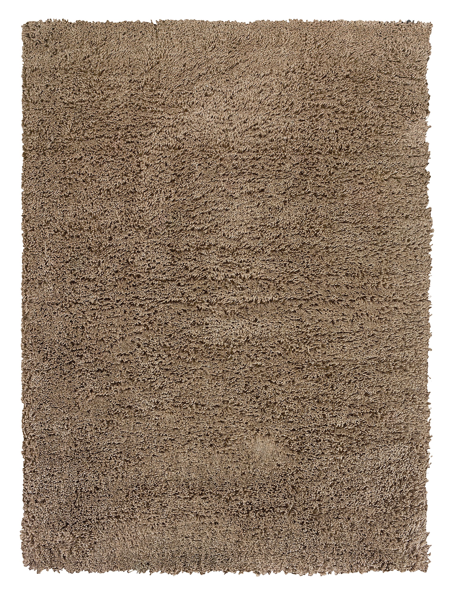 Linon Trio Collection Rectangle Area Rug 1.83' x 2.83' - Chocolate & Tan Colors - Soft Non-Slip Living Room Rug for Bedroom, Dorm, Office Decor