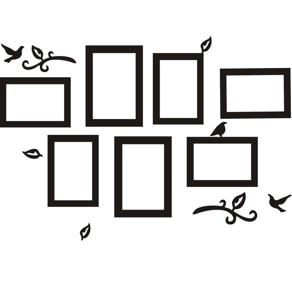 Removable Wall Sticker Decor - DIY Art Frame for Home & Christmas - Black