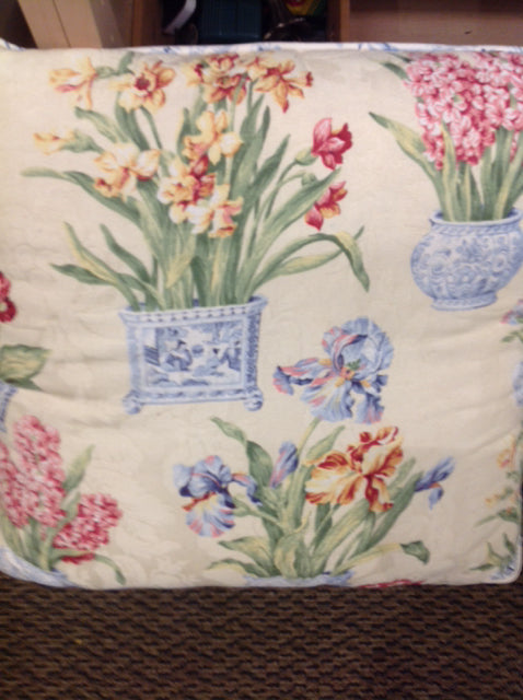 20 Inch Yellow Floral Print Pillow - Soft Decorative Cushion for Bed, Sofa & Home Decor