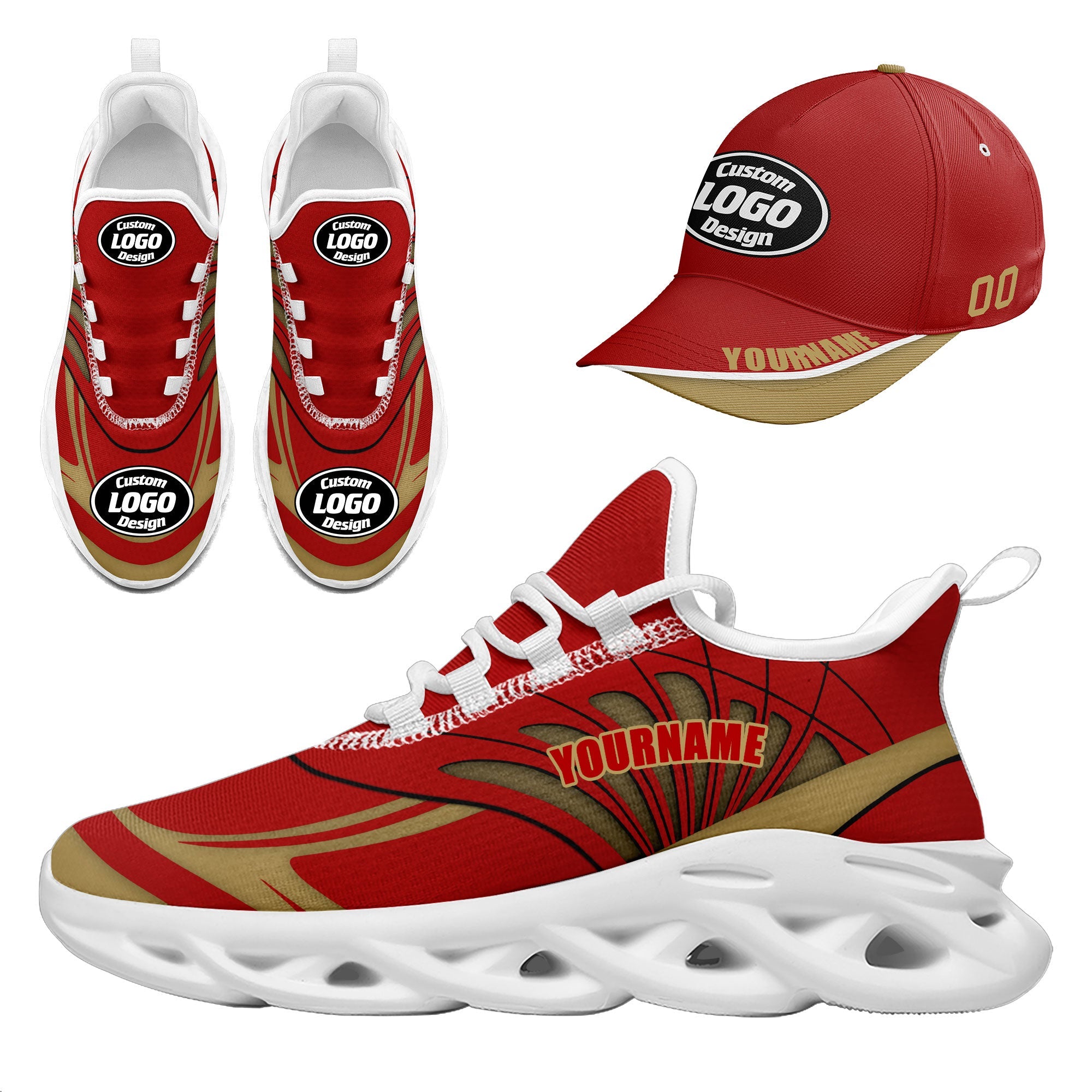 Custom MaxSoul Shoes & Hat Set - Personalized JH D020105 21 | Comfortable Athletic Wear for Running, Gym & Casual Outfits