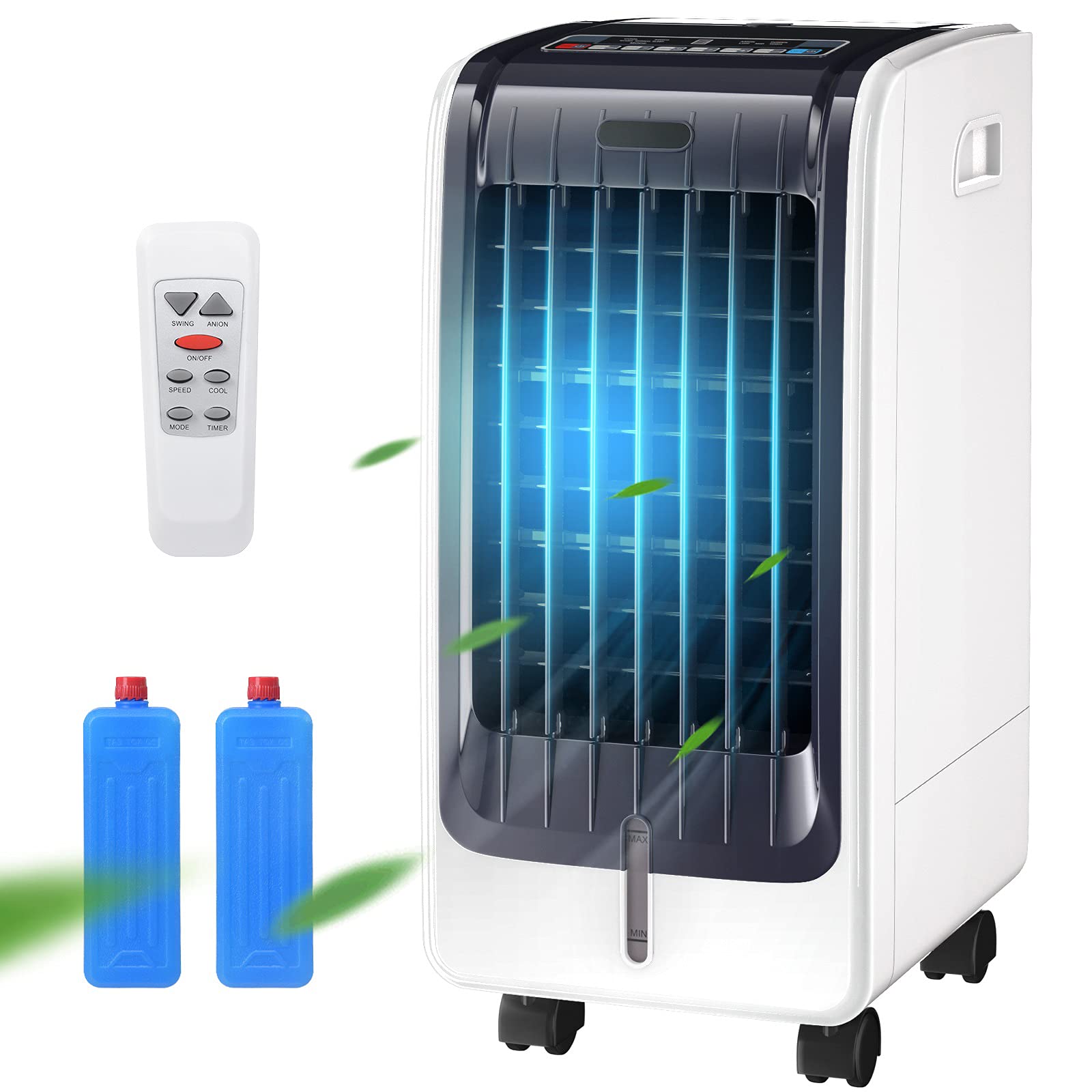 GOFLAME Evaporative Air Cooler & Humidifier - 3 Modes, 3 Speeds, 6L Water Tank, Quiet Bladeless Fan with Remote & 8H Timer - Perfect for Bedroom, Living Room, Office & Outdoor Spaces