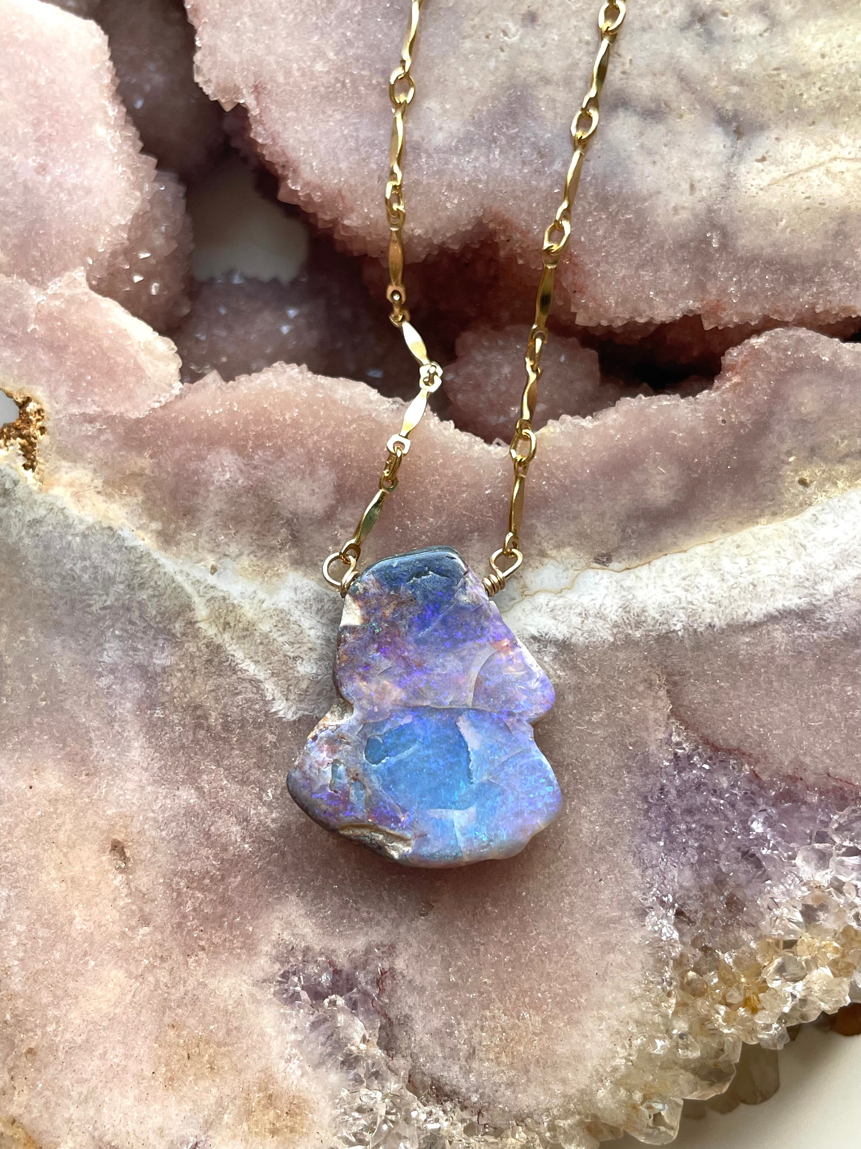 Genuine Australian Opal Pendant Necklace - 925 Sterling Silver Jewelry for Women, Elegant Gift for Birthday, Anniversary & Special Occasions