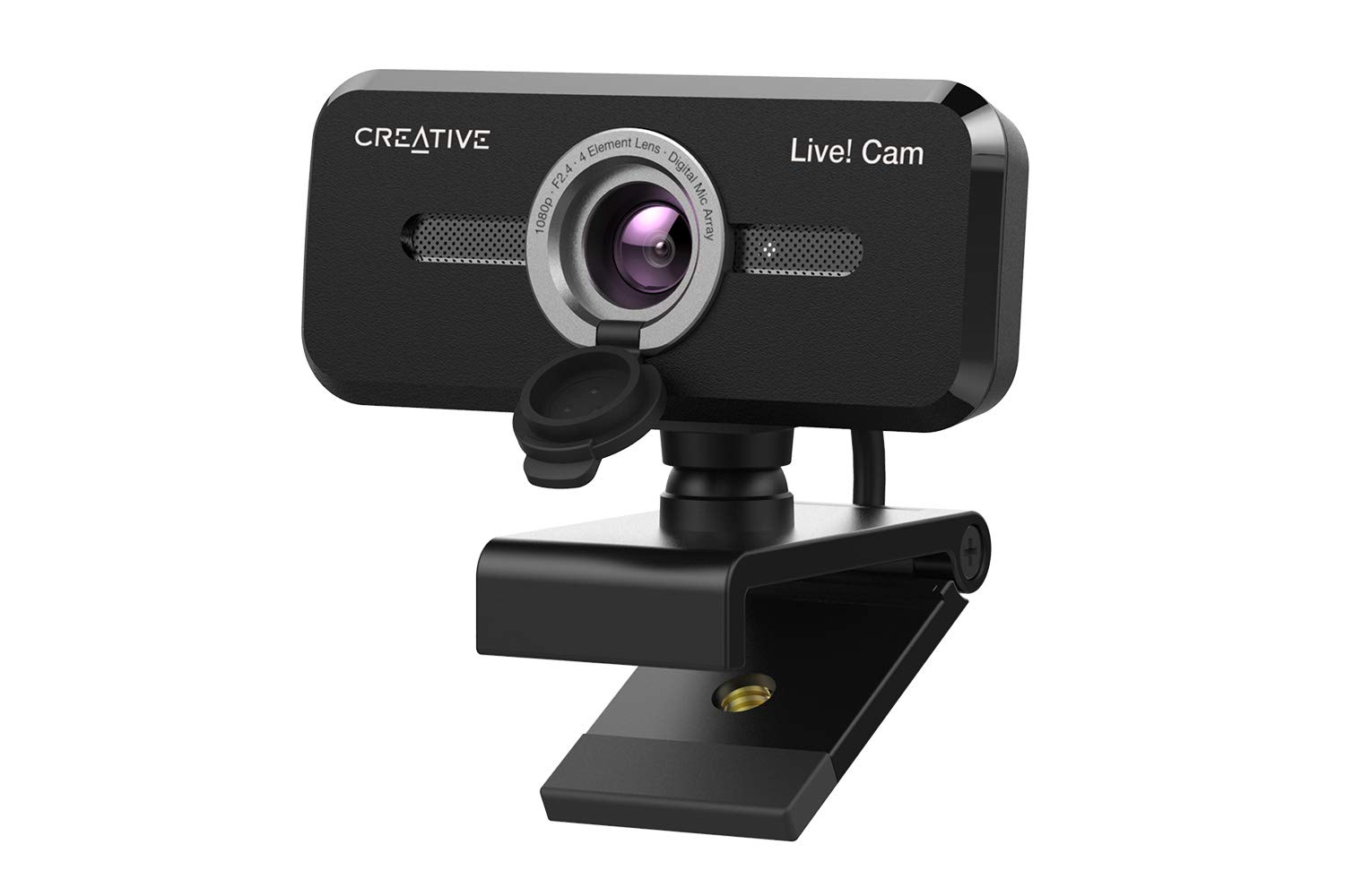 Creative Live! Cam Sync 1080p V2 Full HD Webcam with Wide-Angle Lens, Auto Mute & Noise Cancelling Mic - Dual Built-in Microphones, Privacy Cover & Tripod Mount for Zoom Meetings, Online Classes & Video Conferencing