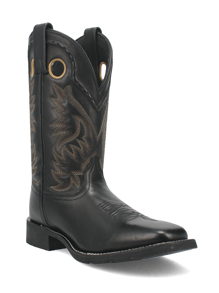 Laredo 7710 Men's KANE Leather Boots Black - Durable & Stylish Cowboy Boots for Western Riding, Work & Casual Wear