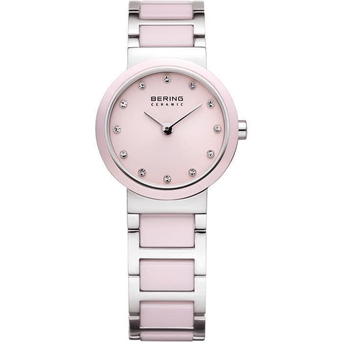 BERING 10725-999 Ceramic Pink Women's Watch - Elegant Quartz Analog Wristwatch for Women, Perfect for Daily Wear, Office, and Special Occasions