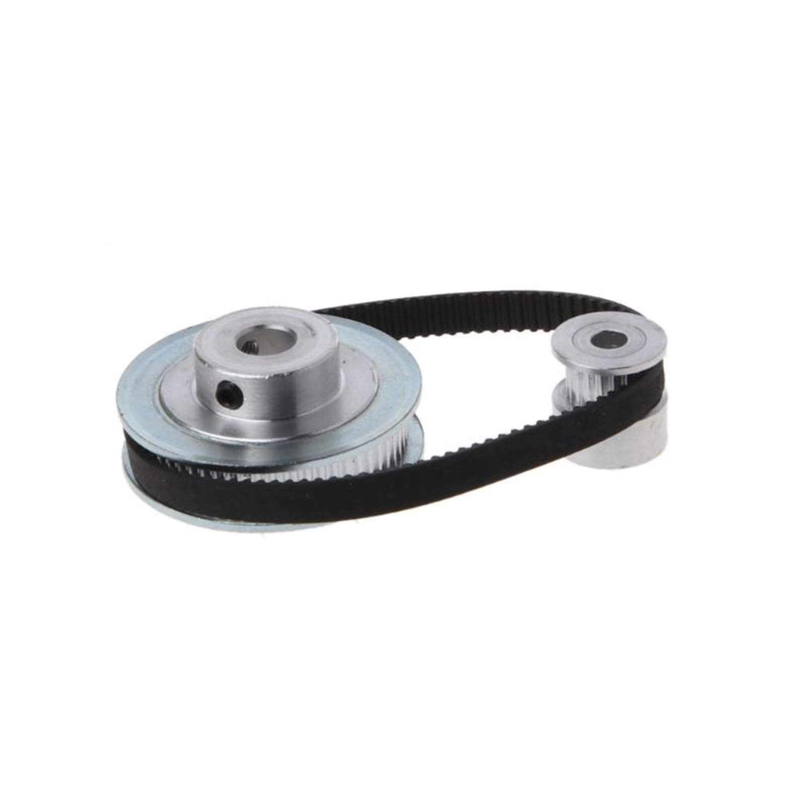 GT2 Timing Pulley Set - 20T & 60T Closed Loop 200mm Belt, 3:1 Reduction Ratio for 3D Printers | High Precision CNC Machined Aluminum Pulleys for Smooth Motion Control in 3D Printing, CNC Routers, and Robotics Applications