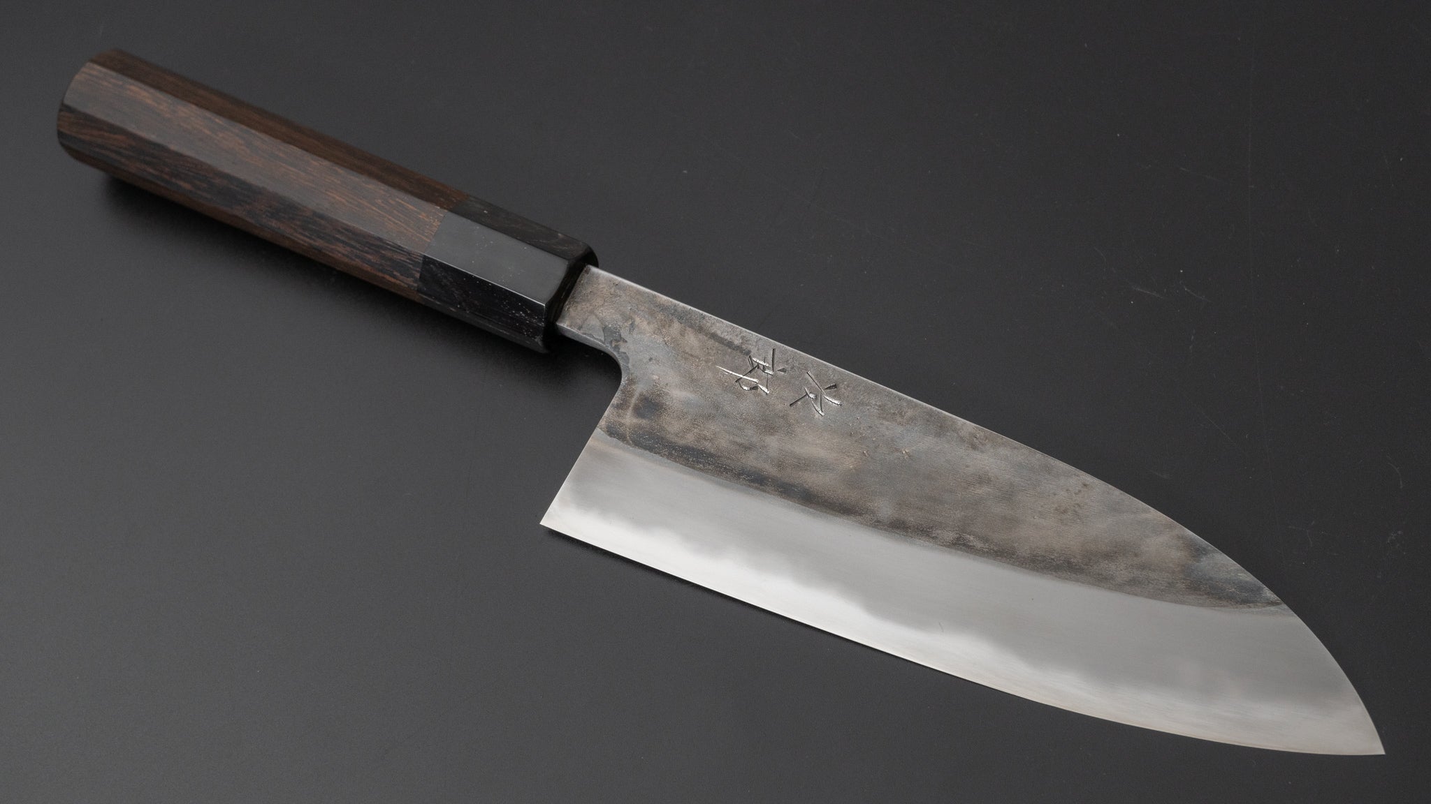 Premium Jiro Tsuchime Wa Santoku Knife 165mm - Japanese Damascus Steel Blade with Taihei Tagayasan Wooden Handle - Perfect for Sushi, Vegetables & Meat Cutting (#452)