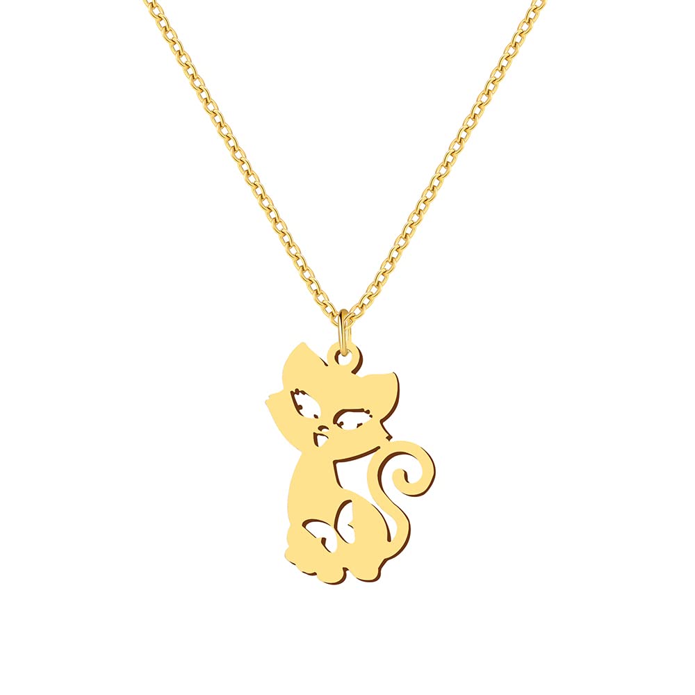 Elegant Cat Moon Necklace for Women & Teen Girls - Dainty Cat Pendant Jewelry, Perfect Gift for Birthday, Valentine's Day & Friendship - Ideal for Casual Wear, Date Nights & Special Occasions