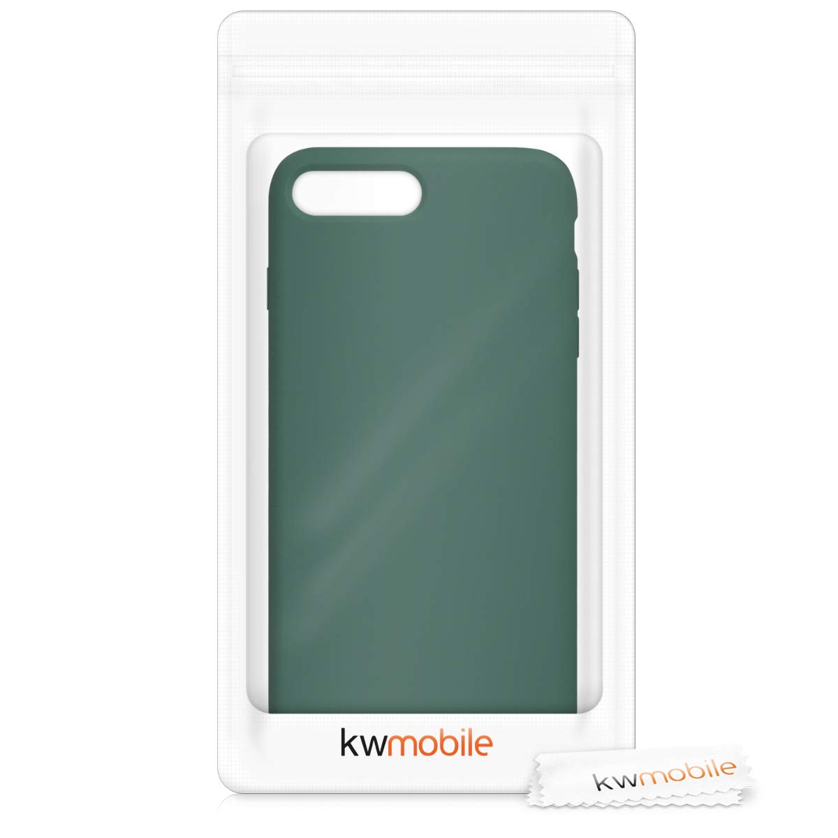 kwmobile Premium TPU Silicone Case for Apple iPhone 7 Plus/iPhone 8 Plus - Soft Protective Phone Cover in Forest Green - Perfect for Everyday Use, Work & Outdoor Activities