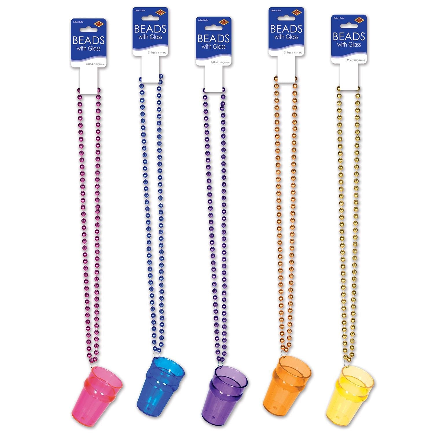 12 Pack Beistle Glass Bead Necklaces for Women - Mardi Gras Party Favors, Costume Accessories & Festival Jewelry - Perfect for Carnival, Halloween & Themed Events