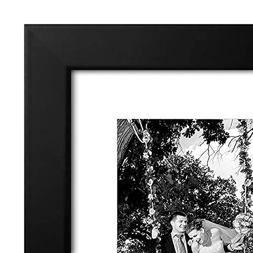 Americanflat 12x16 Picture Frame Set of 2 with Shatter-Resistant Glass - Black Signature Collection - Wall Display Photo Frame for 8x12 with Mat or 12x16 Without Mat - Perfect for Home Decor, Office Art & Gift Giving