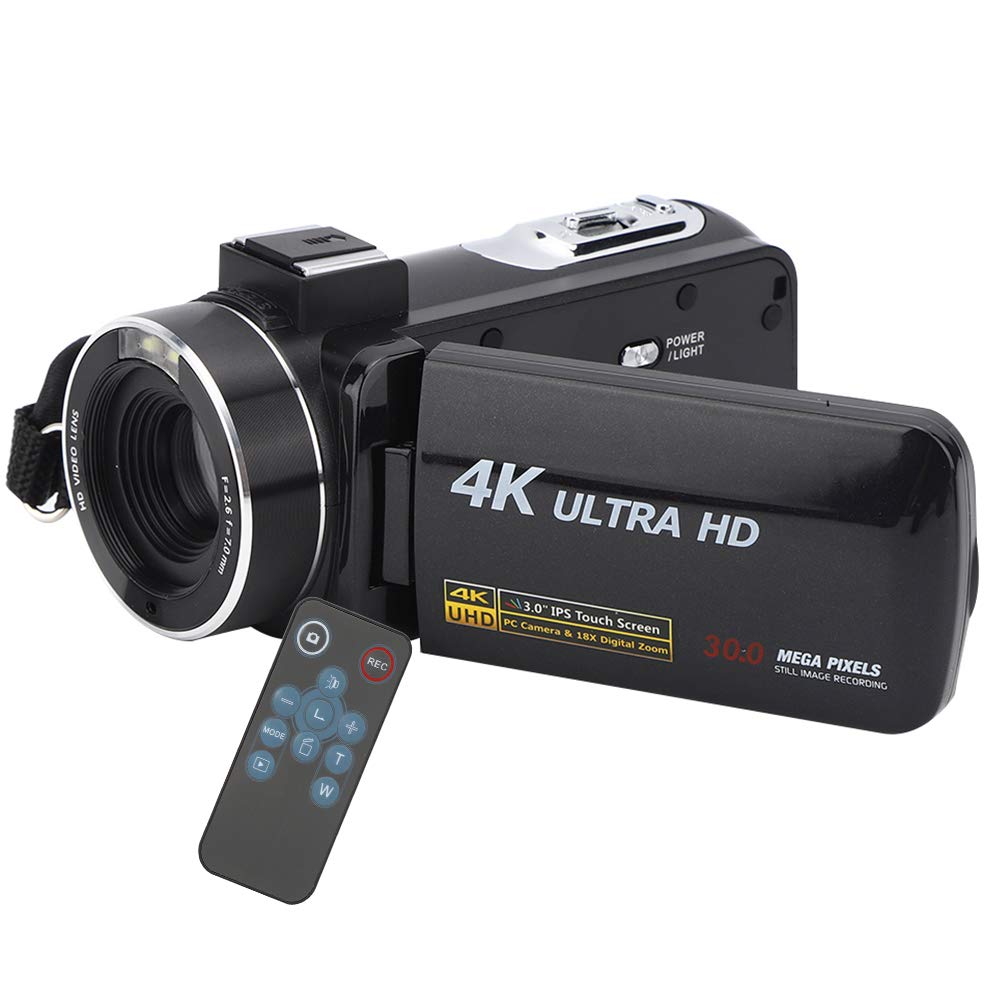 4K Anti-Shake Digital Video Camera with 18X Zoom & 3in IPS Touch Screen - HD DV Camcorder for Outdoor Recording, Vlogging, Travel, and Family Events