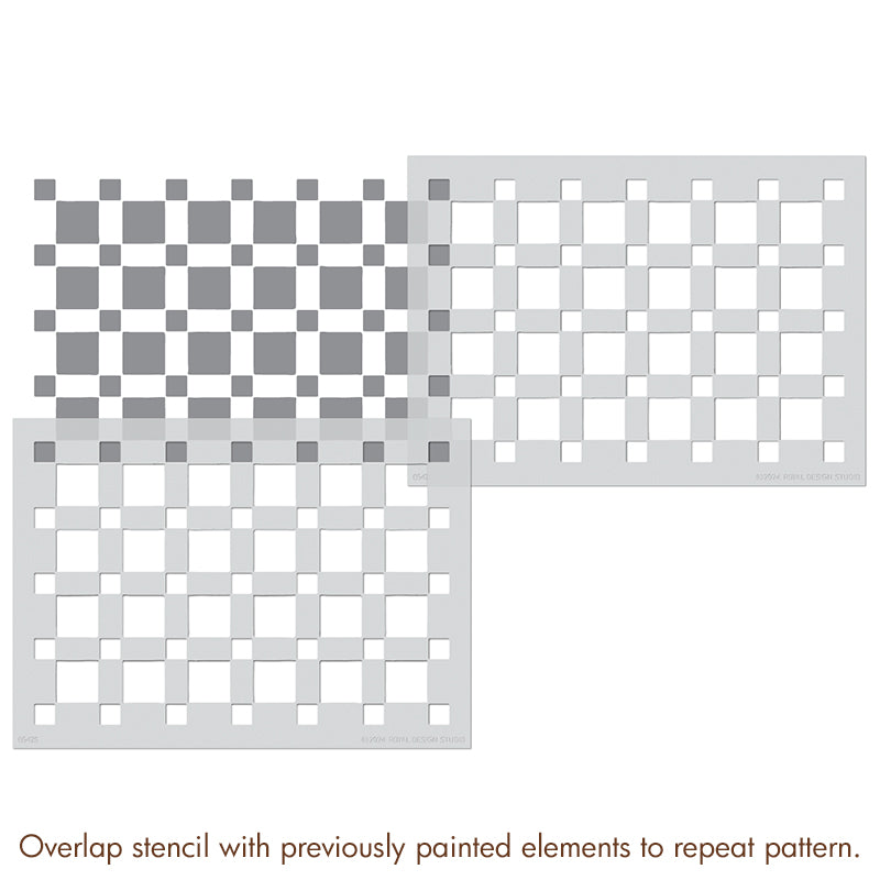 Checkers Mosaic Tile Stencil - Reusable DIY Floor & Wall Tile Pattern Template for Bathroom, Kitchen Backsplash - Perfect for Home Renovation & Craft Projects