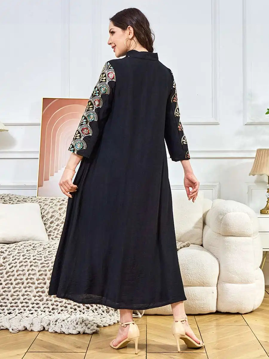 Elegant Sequin Eid Caftan Dress for Women - Glamorous Kaftan Gown for Celebrations, Evening Parties & Special Occasions | Perfect for Eid, Weddings, and Festive Events