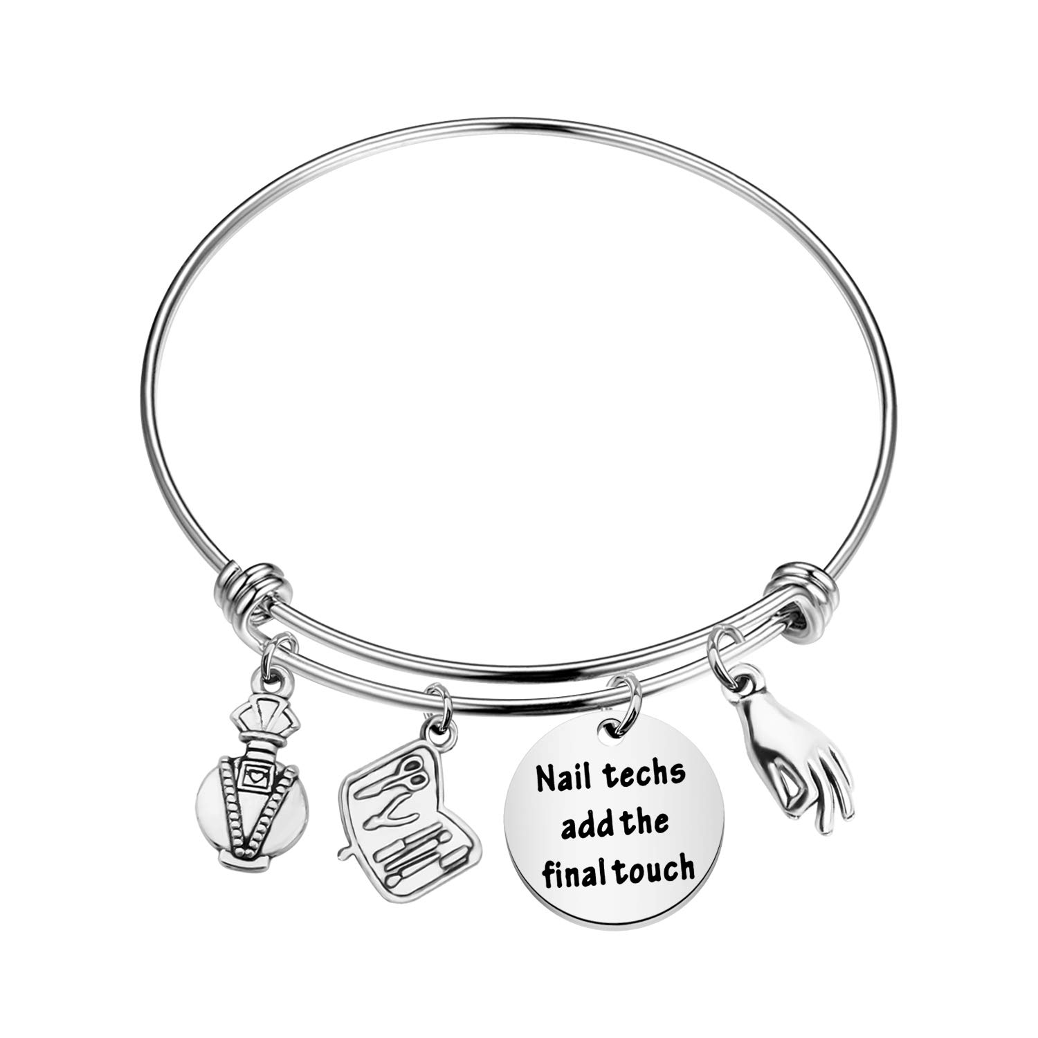 Professional Manicurist Bangle Bracelet for Nail Technicians - Stylish Jewelry Gift for Nail Artists & Beauticians - Perfect for Nail Graduation, Salon Work & Special Occasions