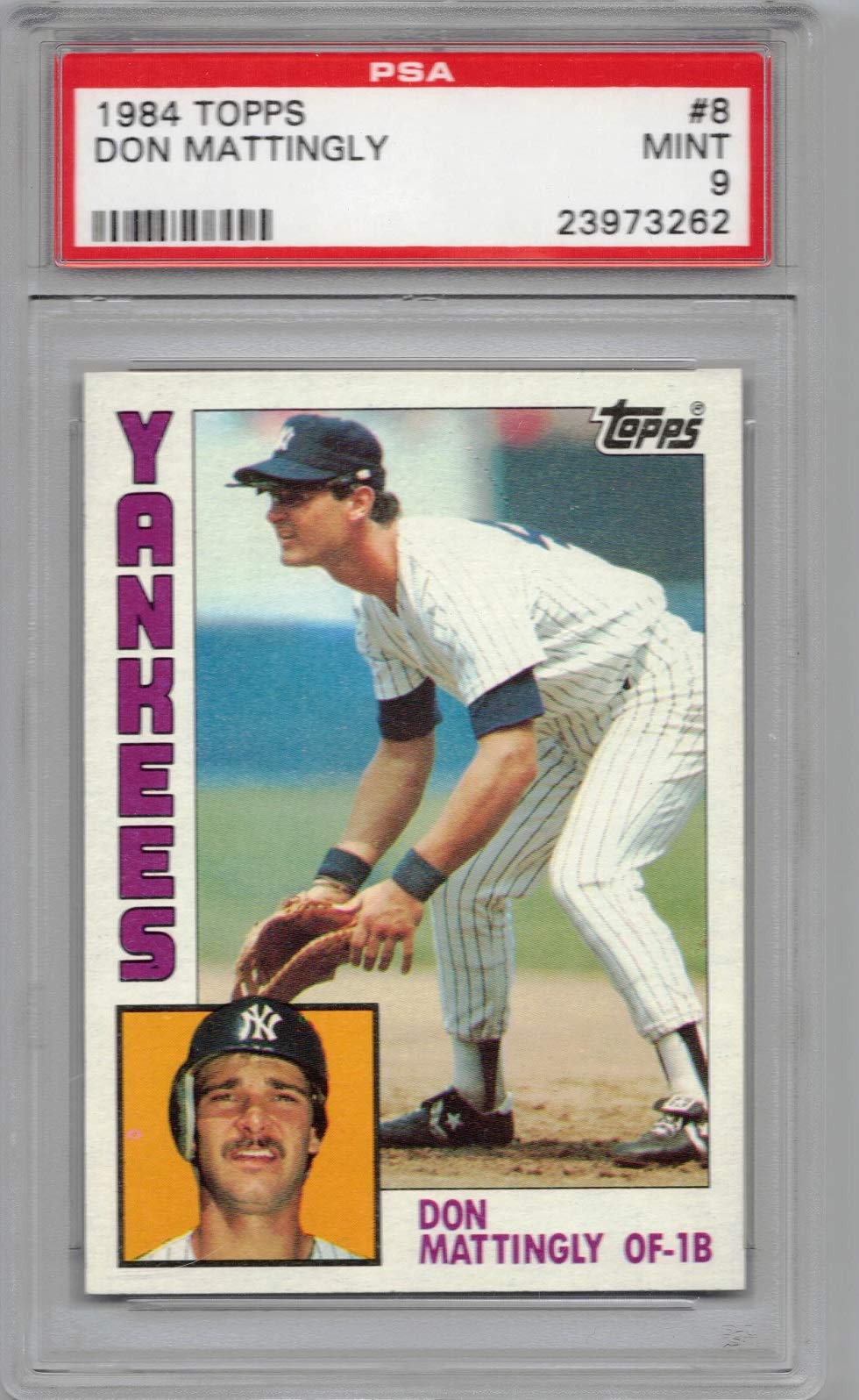 1984 Topps Don Mattingly #8 Baseball Card PSA Graded 9 - Perfect for Collectors, Display, and Investment - Ideal for Sports Memorabilia Enthusiasts and Yankees Fans