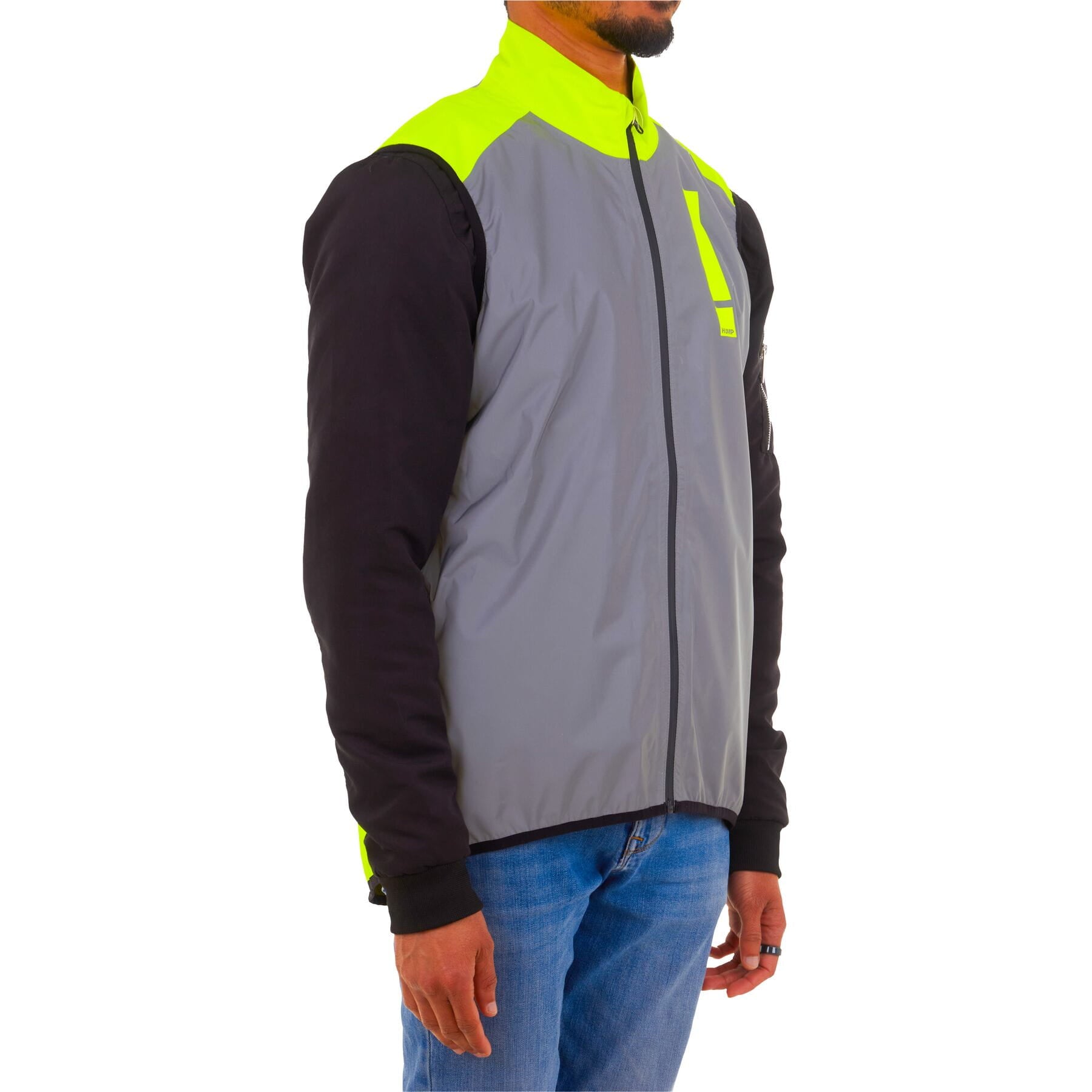 HUMP Men's Ultra Reflect Gilet - High Visibility Safety Vest for Running, Cycling & Outdoor Activities - Lightweight Reflective Workwear for Nighttime Visibility