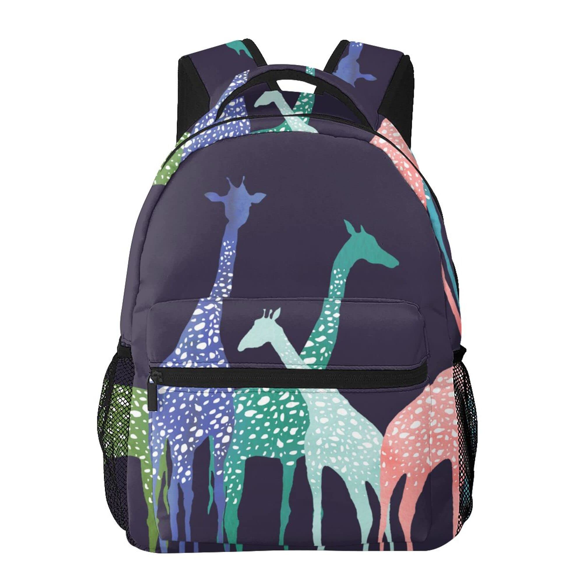 JZDACH Fashion Backpack for School & Travel - Lightweight Casual Sports Rucksack for College, High School Students - Waterproof Laptop Backpack for Boys & Girls with Giraffe Print - Perfect for Daily Use, Commuting & Outdoor Adventures