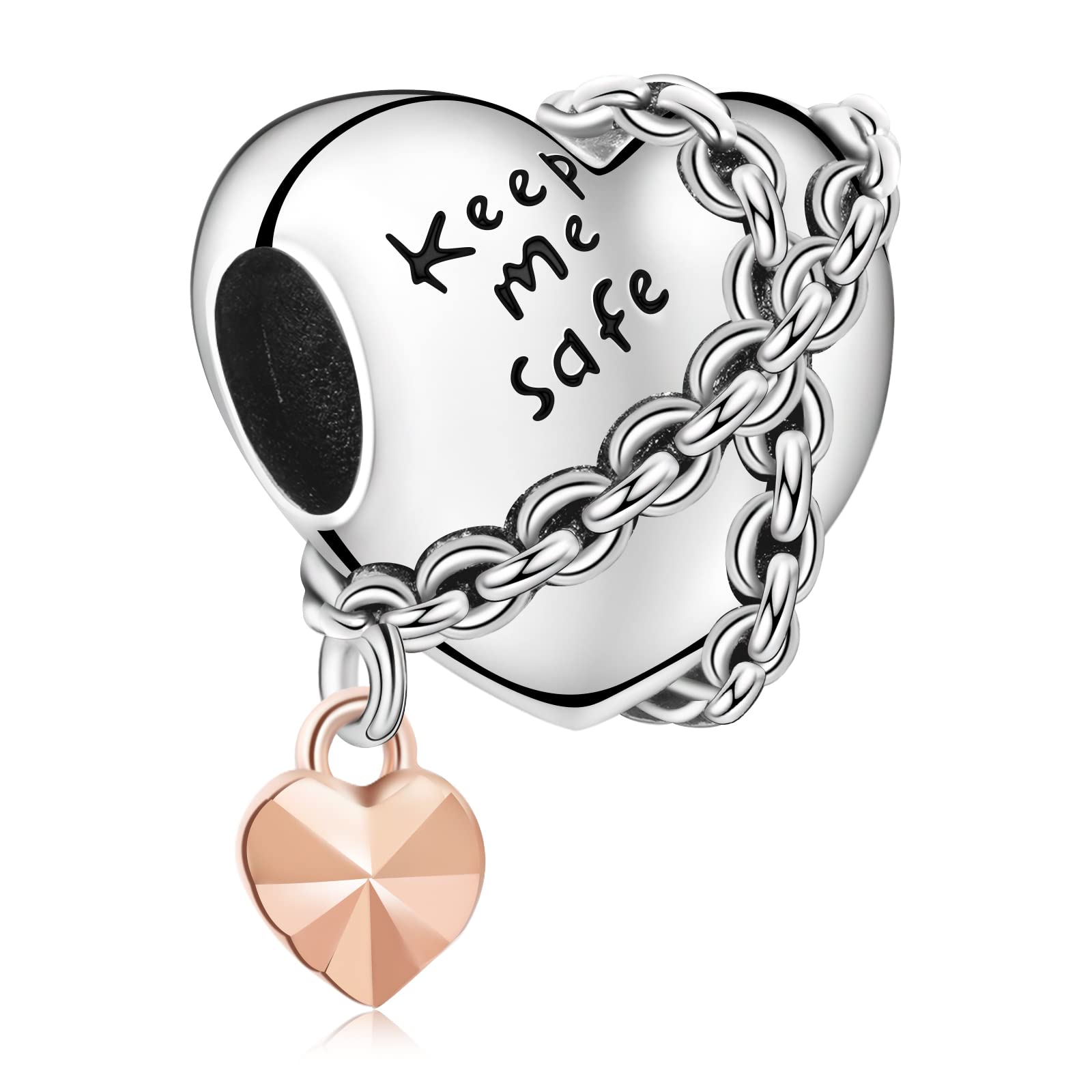 925 Sterling Silver Heart & Love Charm Beads for Women's Bracelets & Necklaces - Dangle Pendant Gift for Mother's Day, Valentine's, Anniversary & Special Occasions - Perfect for DIY Jewelry Making & Personalized Gifts