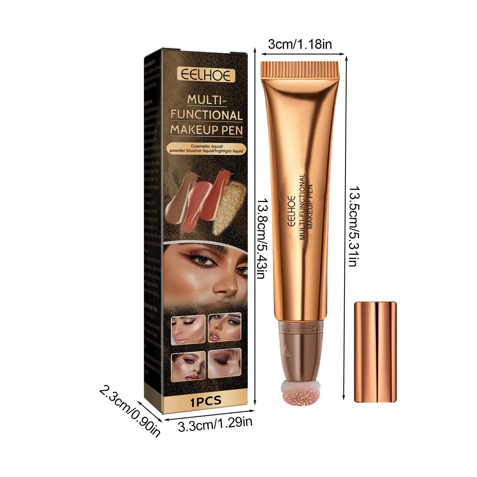Waterproof Creamy Multi Stick - Highlighter, Blush & Lip Gloss 3-in-1 Makeup Stick | Brightening Shadow & Long-Lasting Wear | Perfect for On-the-Go Touch Ups, Travel & Everyday Makeup Routine