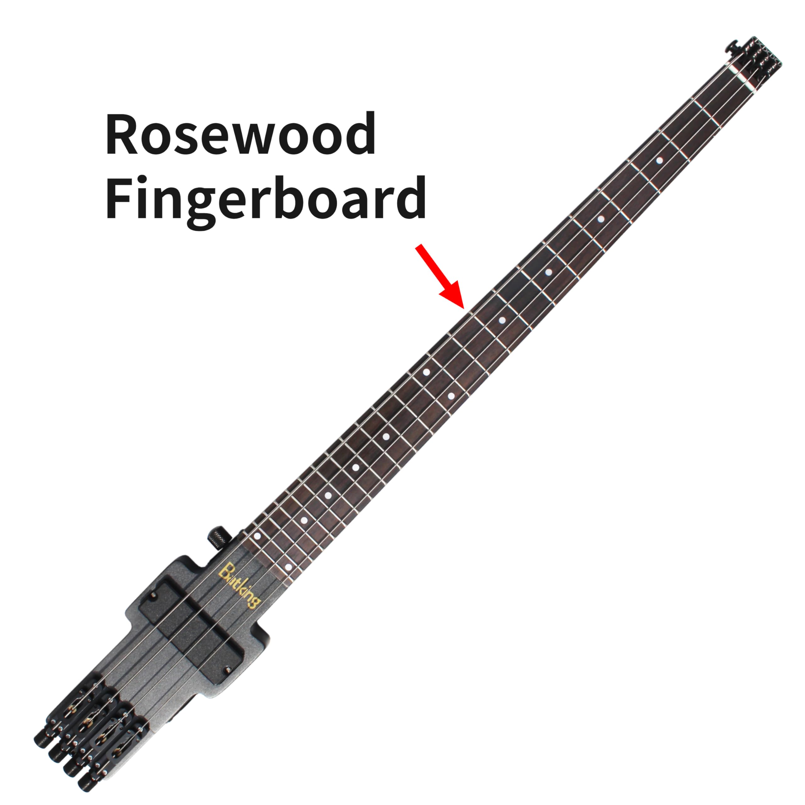 Headless 4-String Electric Bass Guitar with Gig Bag, Truss Rod & Cable - Perfect for Travel, Practice & Live Performances