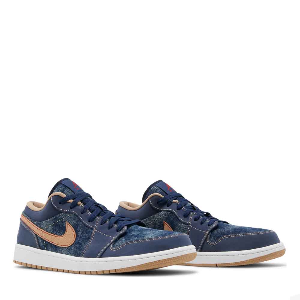 Nike Air Jordan 1 Low SE Denim Sneakers - Men's Casual Basketball Shoes for Streetwear & Everyday Comfort