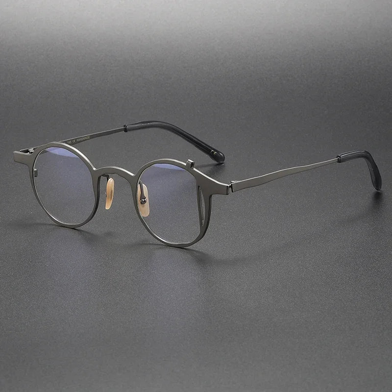 Aror Unisex Full Rim Irregular Round Titanium Eyeglasses Frame 49476 - Lightweight & Durable for Work, Reading & Fashion