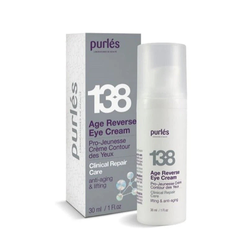 Purlés 138 Age Reverse Eye Cream 30ml - Anti-Aging & Repair Eye Treatment for Dark Circles & Wrinkles - Perfect for Night & Day Use