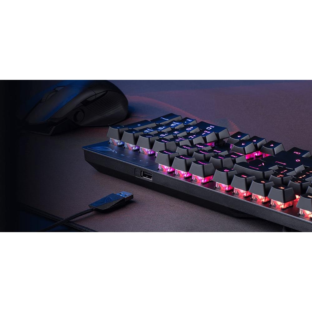 ASUS ROG Strix Scope RX Optical RGB Mechanical Gaming Keyboard - Low-Profile Red Switches, Per-Key RGB Lighting, USB Wired for PC - Perfect for FPS, MOBA Gaming & Esports Tournaments